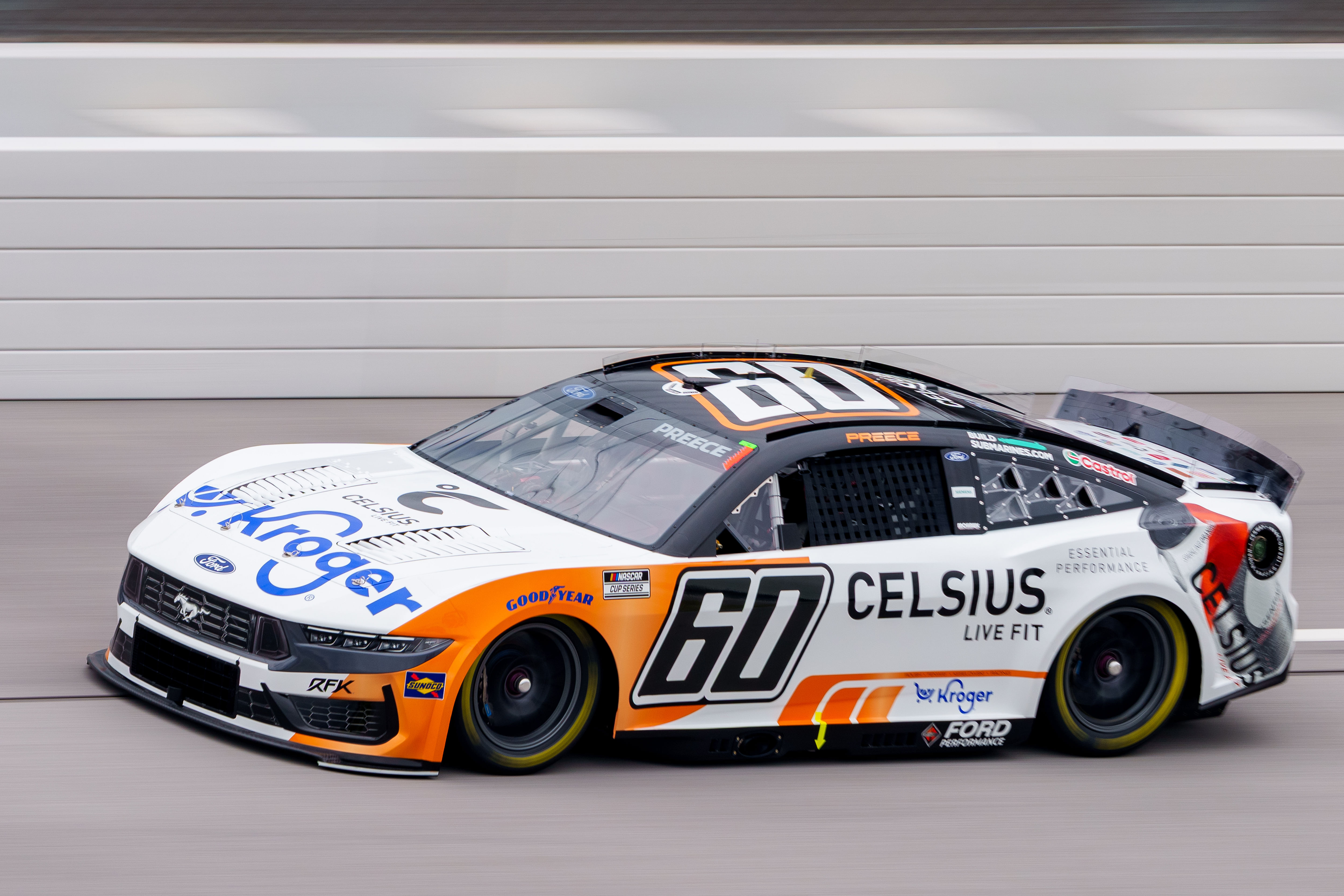 NASCAR Cup Series driver Ryan Preece (60) comes out of turn four during the General Tire 200 at Talladega Superspeedway. Mandatory Credit: Jason Allen-Imagn Image